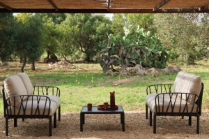 Zestaw mebli do ogrodu KOMODO - 2 sofy + stolik