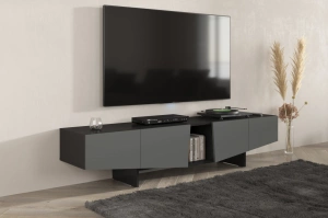 Nowoczesna szara szafka RTV z szufladami Skandica WING / szer. 200 cm