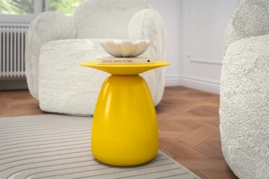 Stolik drewniany Kayani BAOBAB 34 różne kolory, wys. 34 cm / kolor żółty