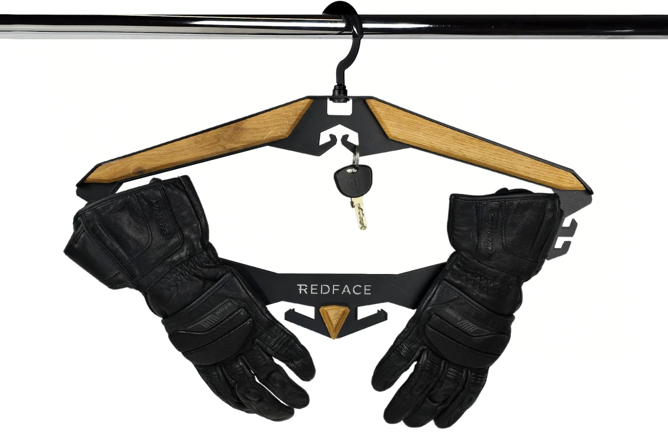 Metalowy wieszak na kask i ubrania motocyklowe Redface ADV / przechowuj wszystko w jednym miejscu, bez wiercenia!