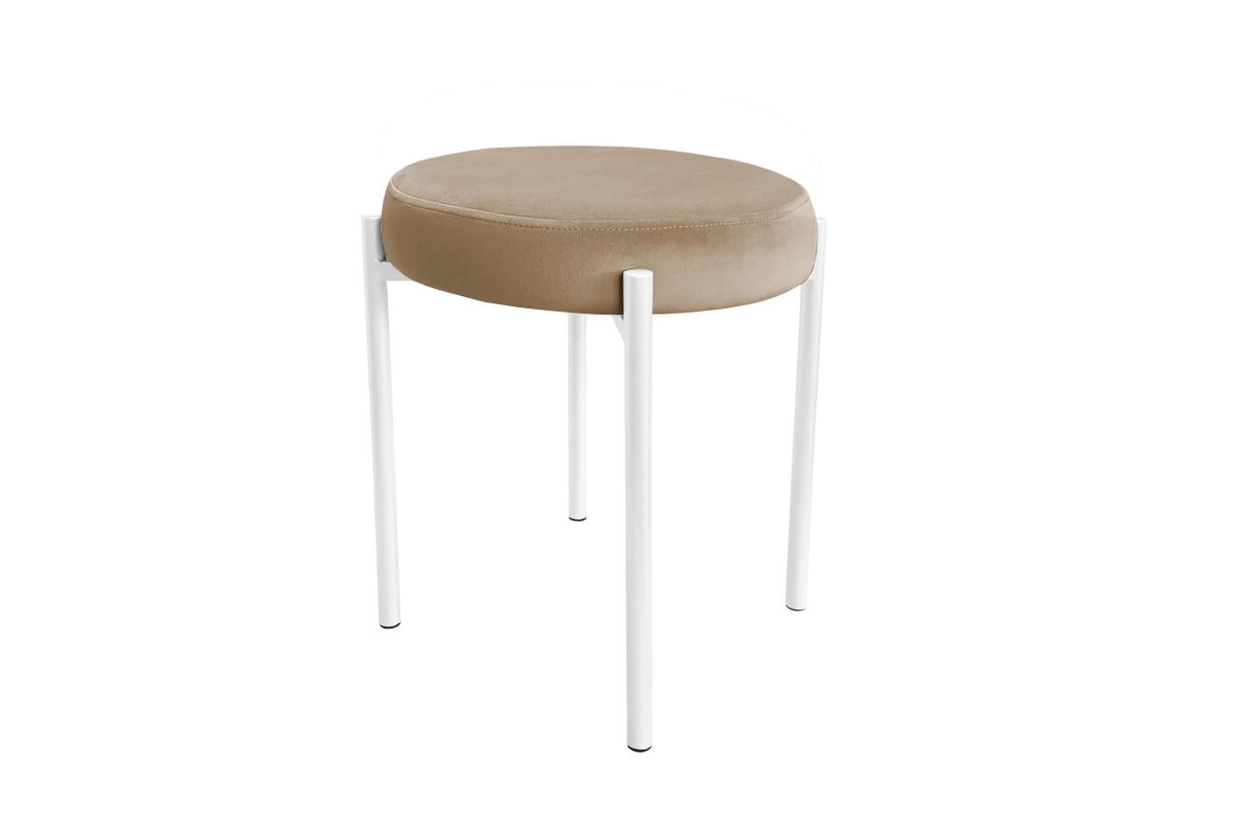 Tapicerowany taboret TERZO na metalowych nogach / kolor tkaniny + podstawy do wyboru!