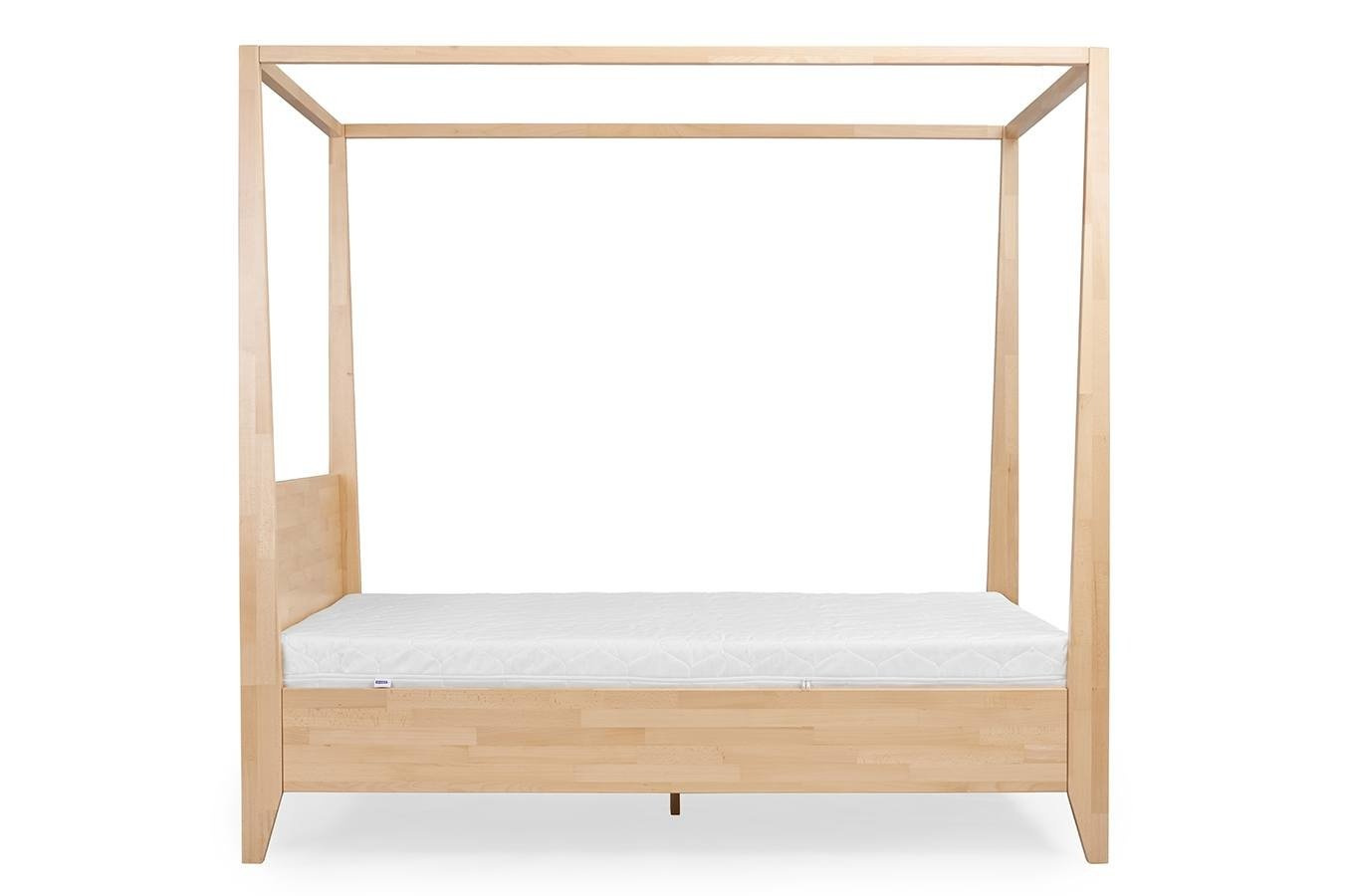 Łóżko drewniane bukowe z baldachimem Visby CANOPY / 120x200 cm, kolor naturalny