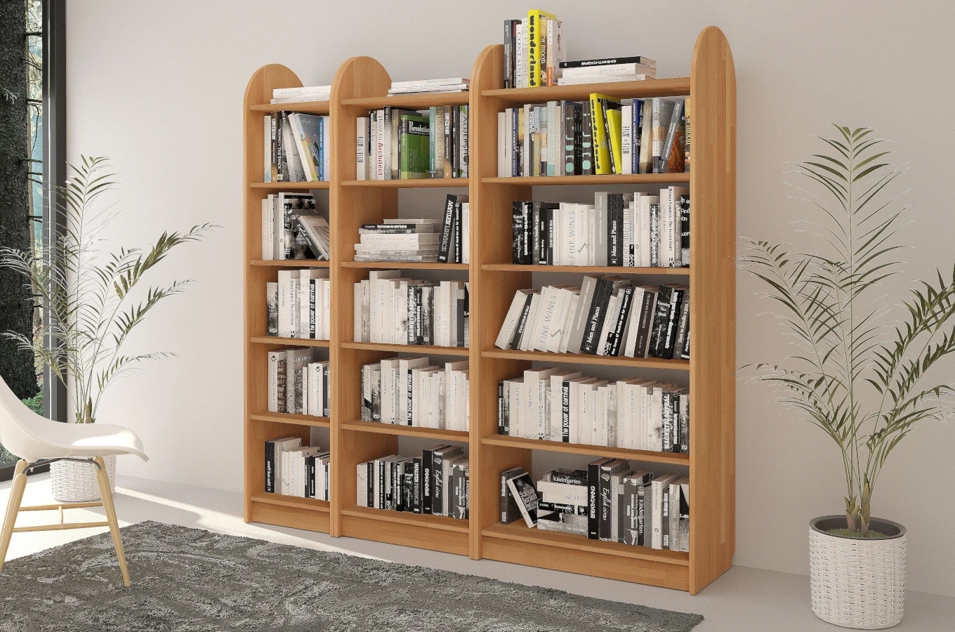 Regał drewniany bukowy Visby KLIPPEN / szerokość 40 cm, kolor palisander