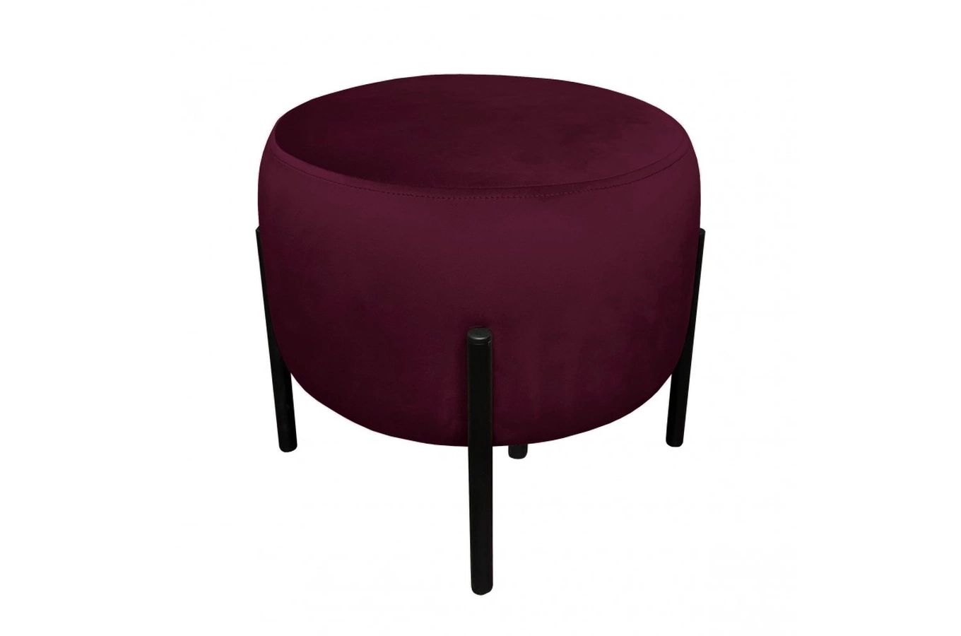 Tapicerowany okrągły puf OTTO na metalowych nogach / kolor tkaniny + podstawy do wyboru!
