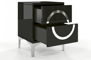 Czarna nowoczesna szafka nocna Dancan EVA połysk / szer. 40 cm