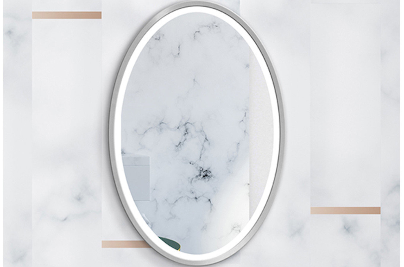 Owalne lustro OVAL z oświetleniem LED / rama dostępna w 5 kolorach