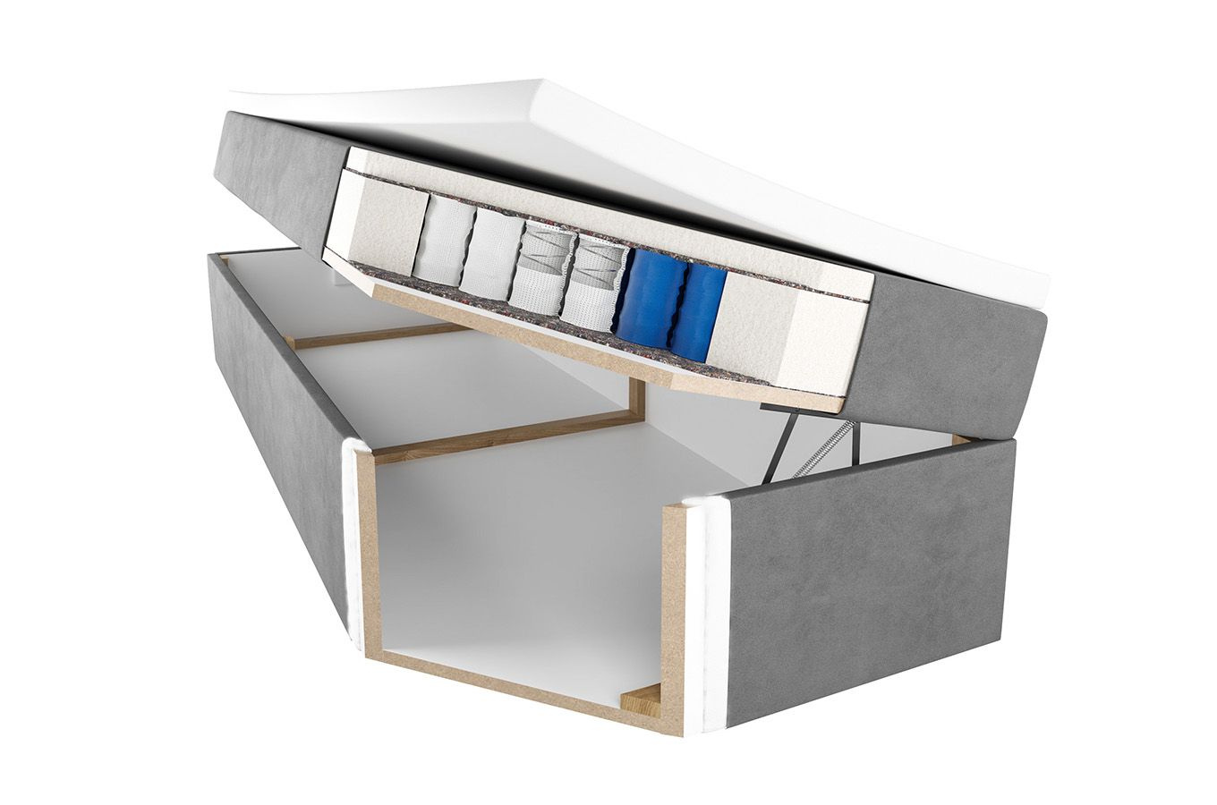 Tapicerowane łóżko kontynentalne VOXMAN bez zagłówka