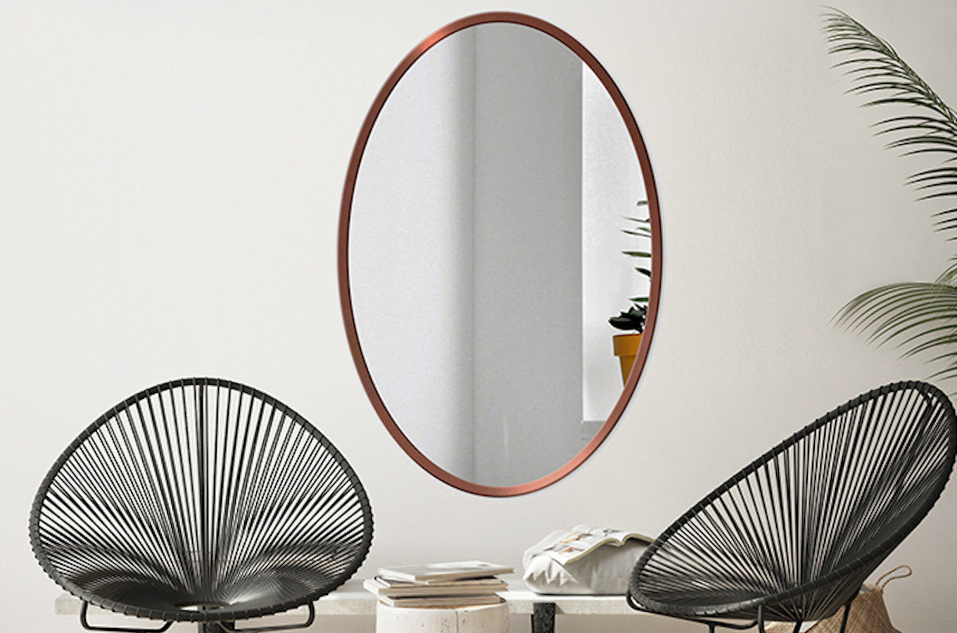 Owalne lustro OVAL / rama dostępna w 5 kolorach