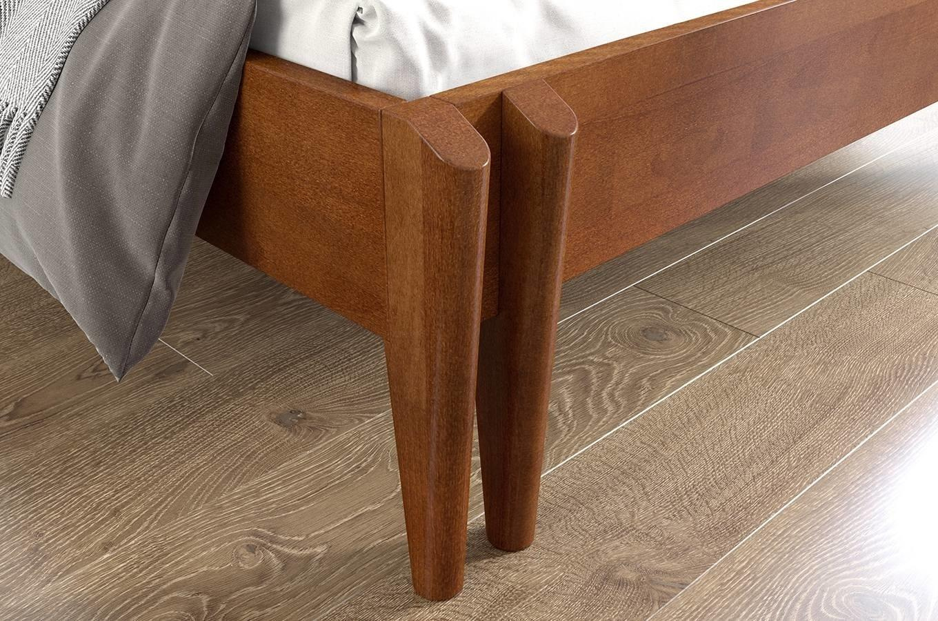 Łóżko drewniane bukowe Visby POZNAŃ / 160x200 cm, kolor orzech