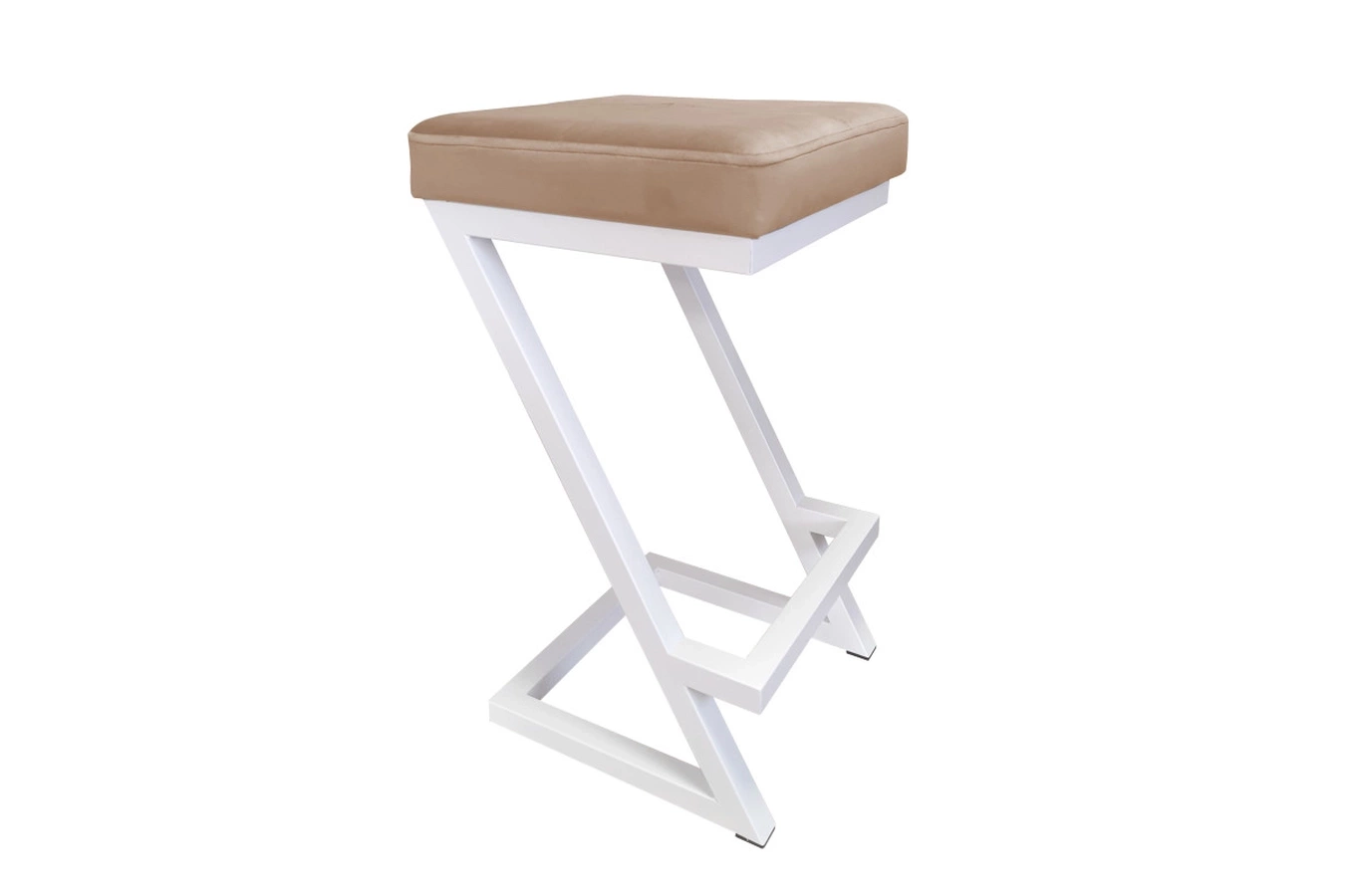 Tapicerowany hoker DIZI na metalowych nogach / kolor tkaniny + podstawy do wyboru!