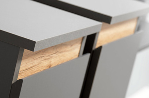 Nowoczesna meblościanka MODO / antracyt + dąb wotan / szer. 175 cm