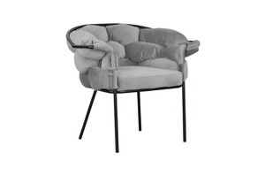 Nowoczesne krzesło FAVO BLACK z plecionym oparciem