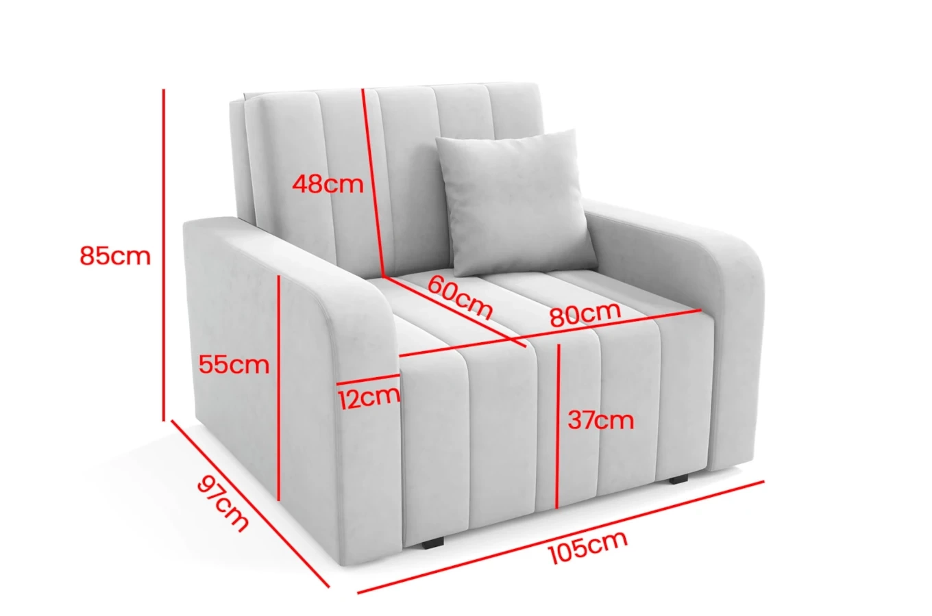 Rozkładana sofa SELENA MAXI 80 z funkcją spania / szerokość 105 cm