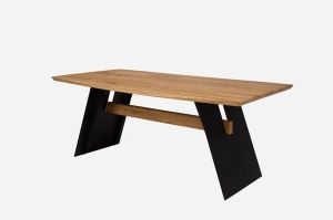 Stół dębowy AKROPOL z nogami panelowymi / 200 x 100 cm