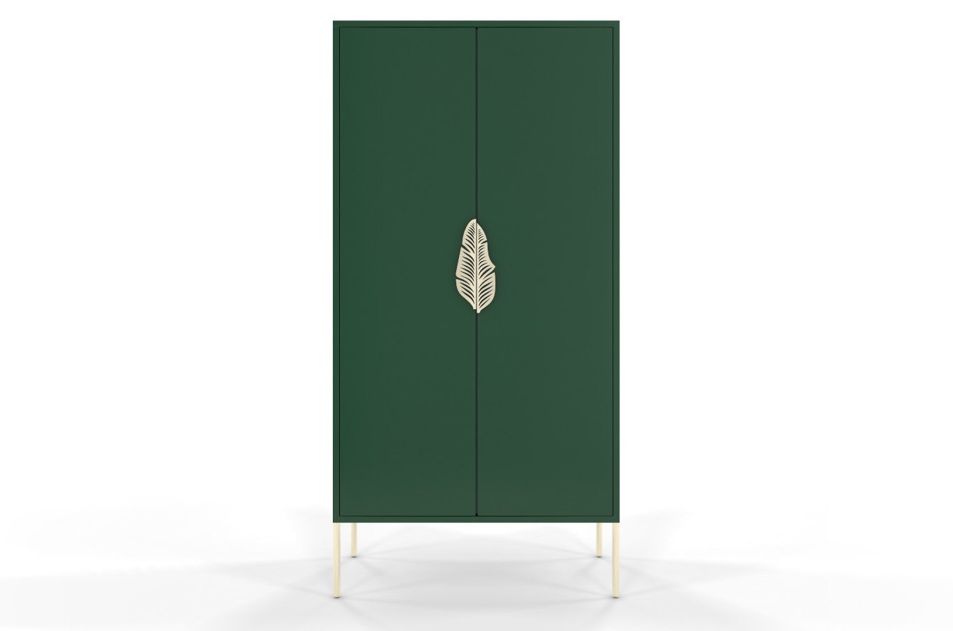 Wysoka zielona komoda ze złotymi dodatkami Skandica MERLIN / szer. 80 cm