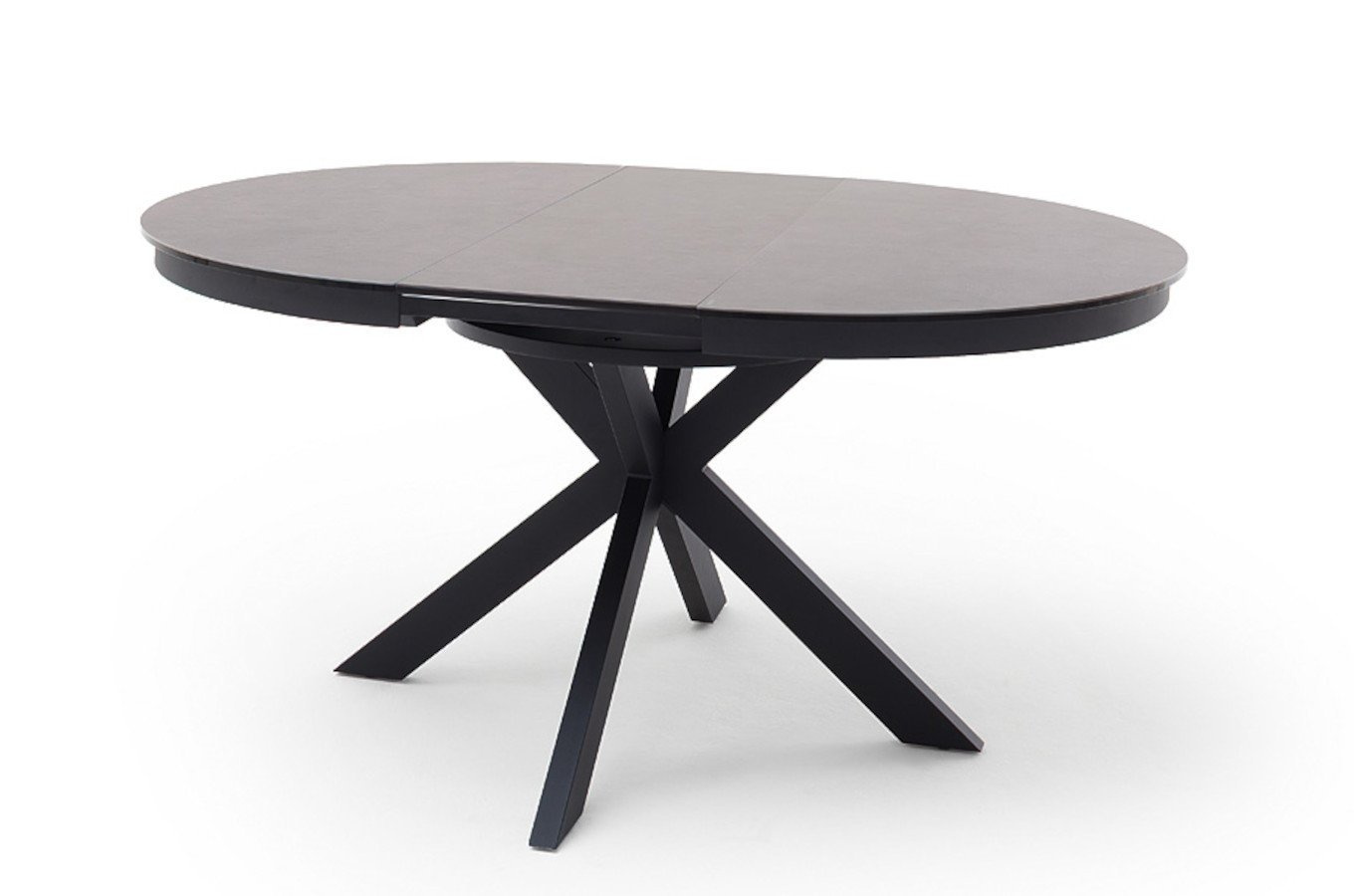 Okrągły rozkładany stół WINNIPEG na metalowych nogach / 120-160 x 120 cm
