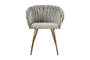 Nowoczesne krzesło SARA GOLD z plecionym oparciem