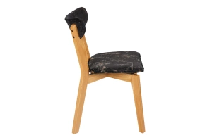 Drewniane krzesło dębowe KR-25 z tapicerowanym siedziskiem