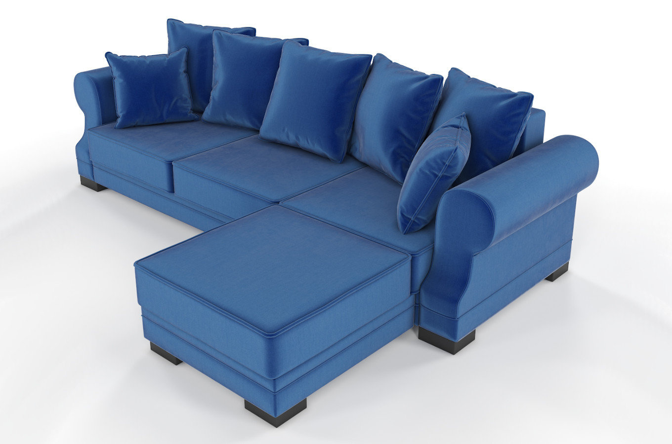 Elegancki narożnik GENEVA w angielskim stylu z funkcją spania i pojemnikiem na pościel