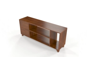 Drewniana szafka RTV bukowa Visby VIVECA na nóżkach / orzech