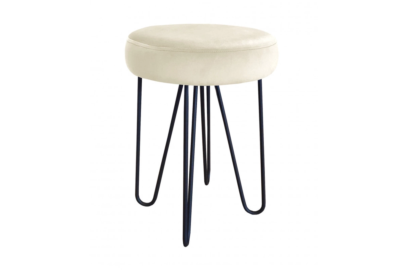 Tapicerowany taboret SECONDO na metalowych nogach / kolor tkaniny + podstawy do wyboru!