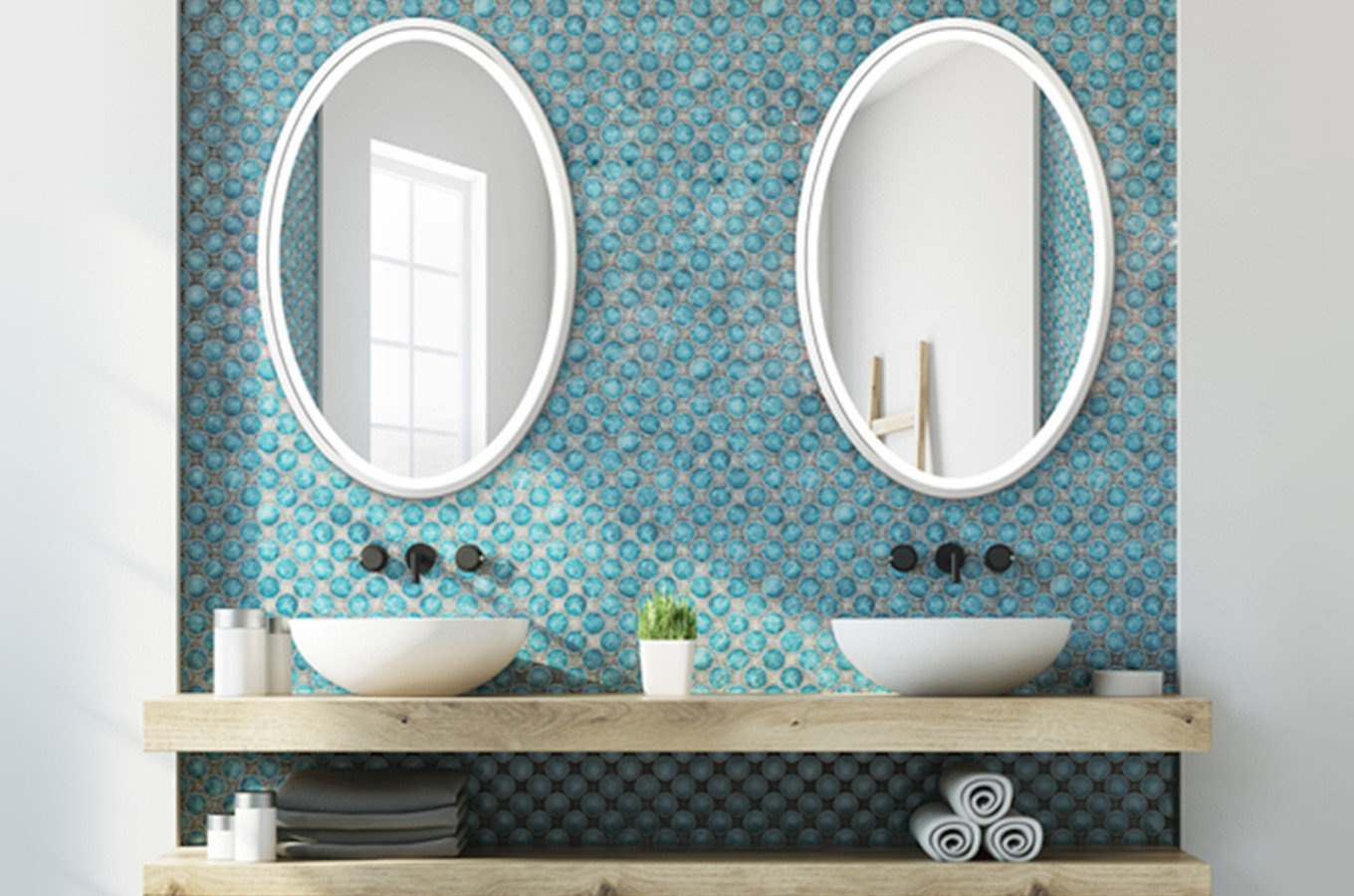 Owalne lustro OVAL z oświetleniem LED / rama dostępna w 5 kolorach