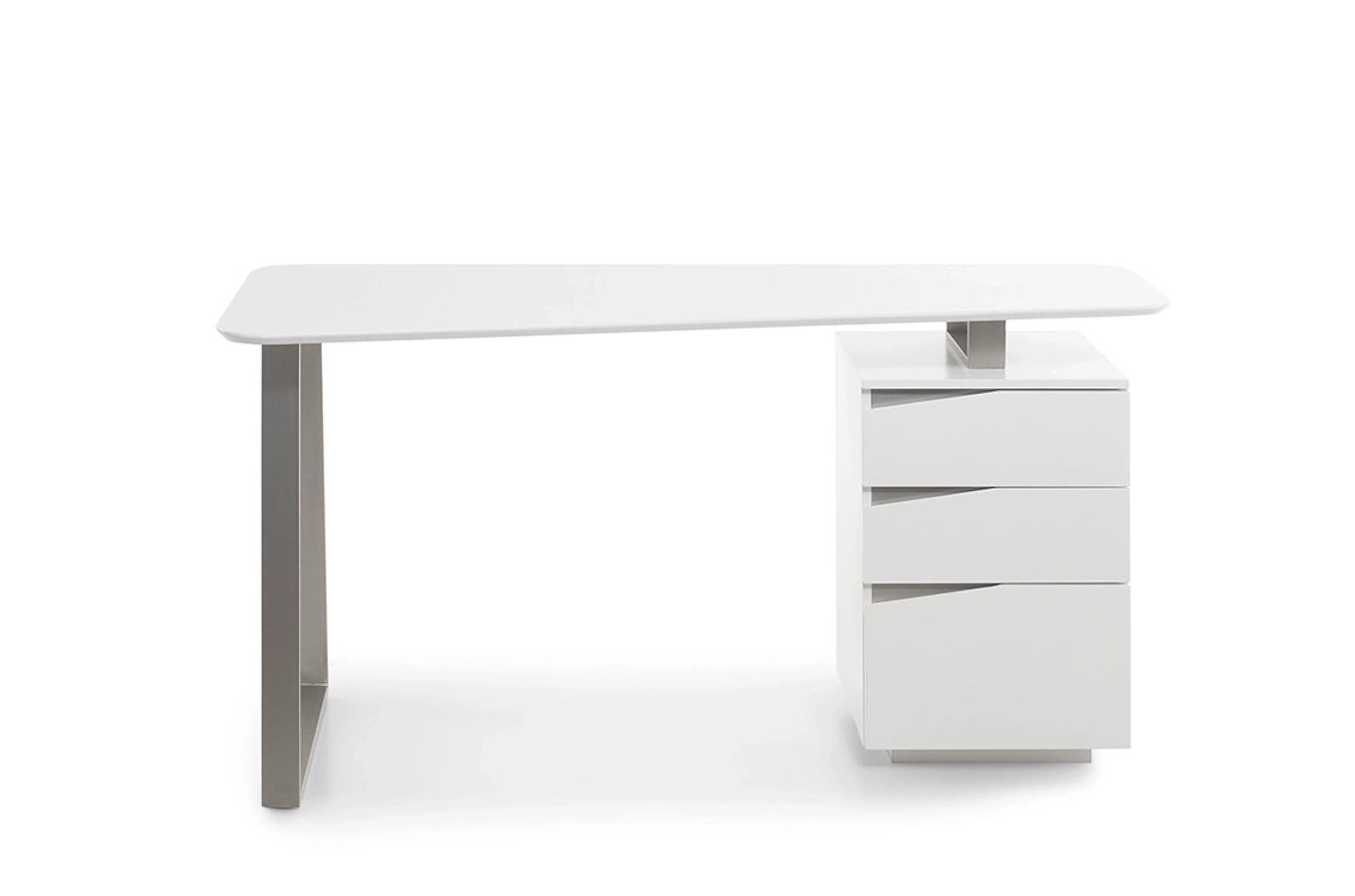 Nowoczesne białe biurko z szufladami TORI II / 150x67 cm