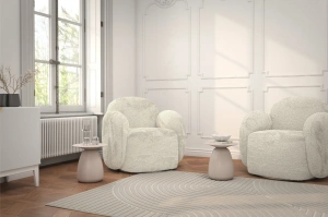 Stolik drewniany Kayani BAOBAB 34 różne kolory, wys. 34 cm / kolor biały