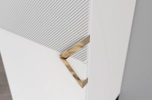 Drewniana komoda Visby DEMI HIGH 2D / kolor biały + czarne nogi / szer. 50,5 cm