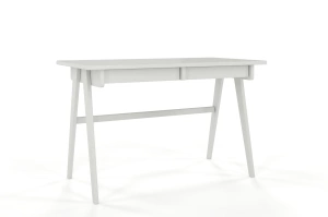 Drewniane biurko / toaletka z szufladami Visby EDDA / kolor szary mleczny / 120x65 cm