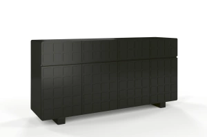 Nowoczesna komoda z frontami 3D Skandica CUBO LONG / kolor czarny / szer. 169 cm