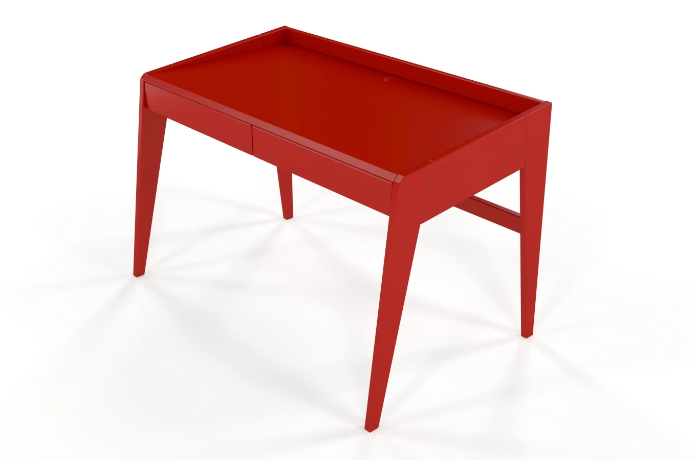 Drewniane biurko / toaletka z szufladami Visby LISA / kolor bordowy / 125x70 cm