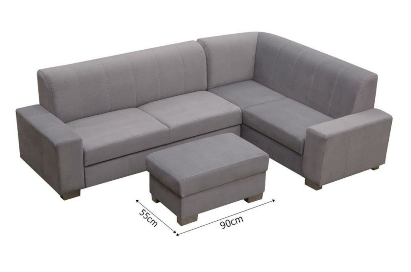 Nowoczesny rozkładany narożnik ARTUR z pojemnikiem na pościel + puf w zestawie