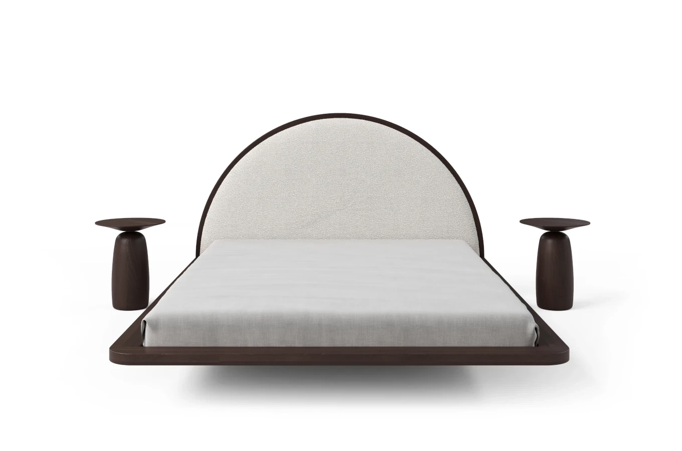 Łóżko lewitujące drewniane bukowe Visby MOMOKO w stylu Japandi