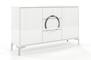 Biała nowoczesna komoda Dancan EVA połysk / szer. 138 cm