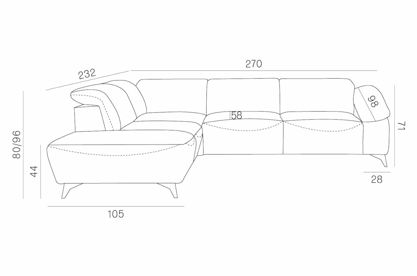 Nowoczesny narożnik CORTEZ z funkcją spania i pojemnikiem na pościel