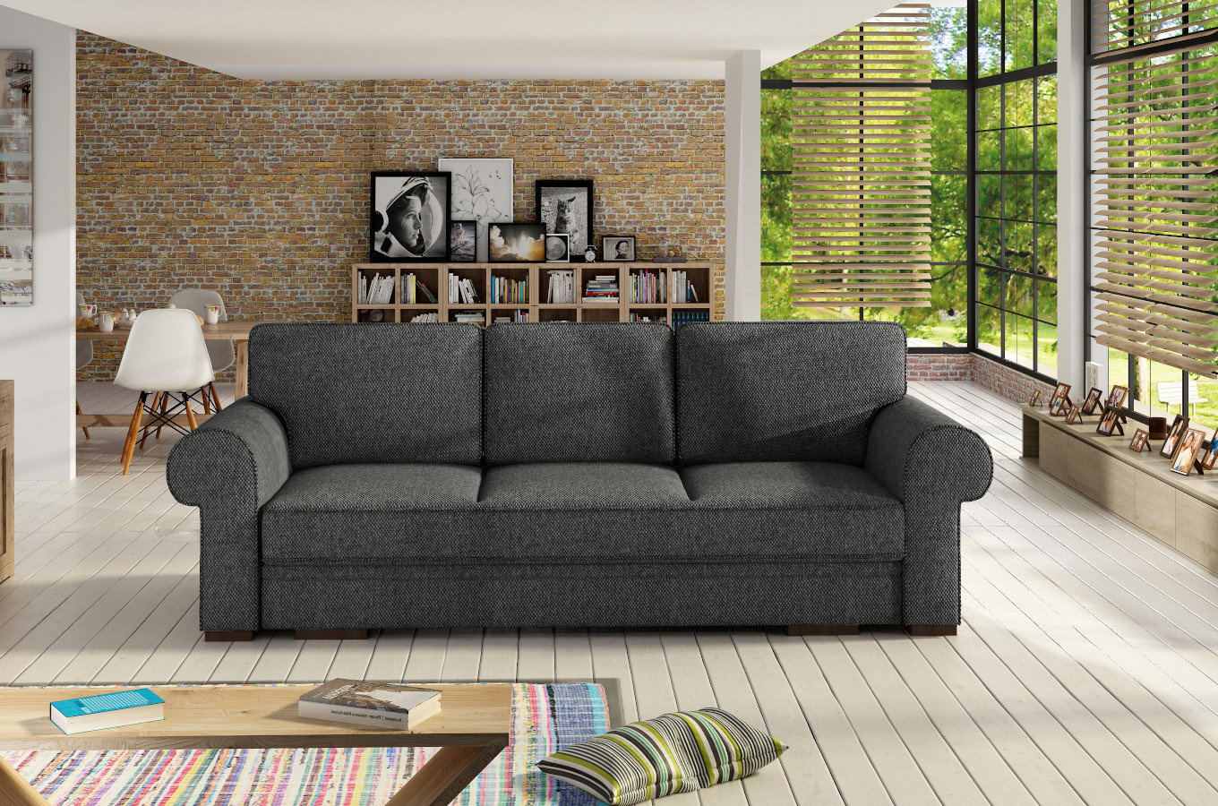 Elegancka rozkładana sofa CHESTER z pojemnikiem na pościel