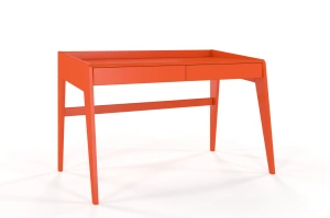 Drewniane biurko / toaletka z szufladami Visby LISA / kolor marsala / 125x70 cm