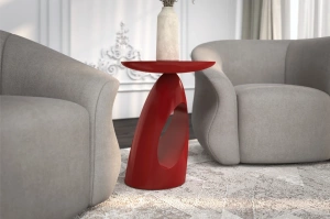 Stolik drewniany Kayani ISLAND różne kolory, wys. 40 cm / kolor bordowy