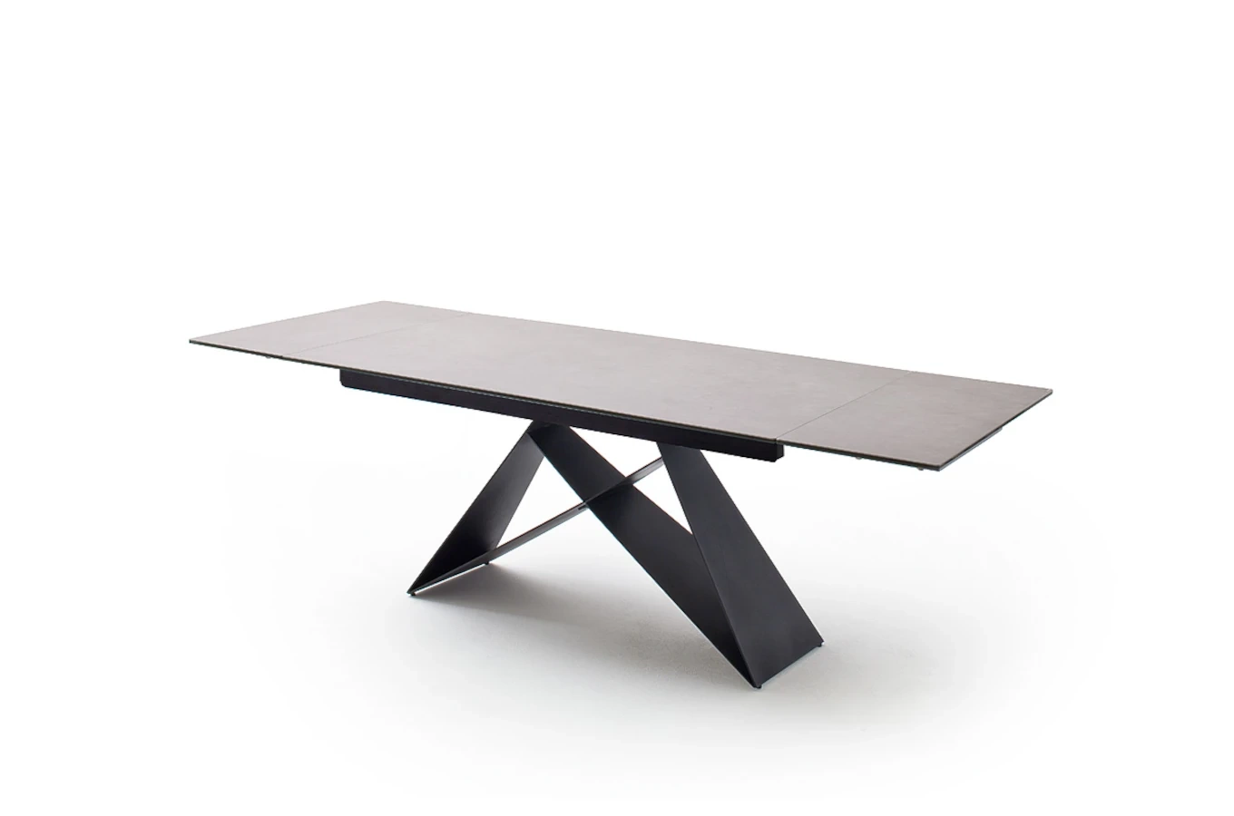 Nowoczesny rozkładany stół KOBE z ceramicznym blatem na metalowych nogach, kolor jasny szary / 160-240 x 90 cm