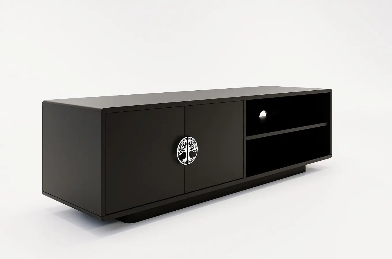Czarna szafka RTV Dancan LOTTA / szer. 139 cm