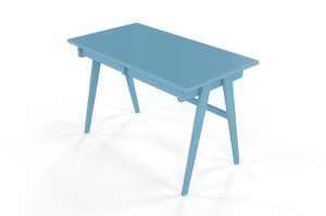 Drewniane biurko / toaletka z szufladami Visby EDDA / kolor pastelowy niebieski / 120x65 cm