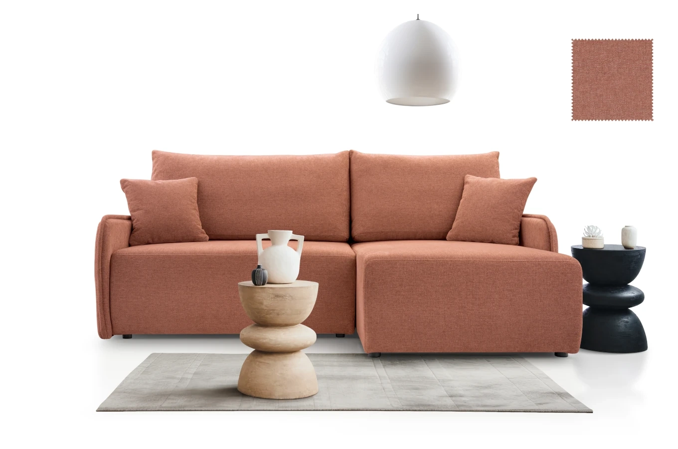 Nowoczesny rozkładany narożnik DIKSI z pojemnikiem na pościel