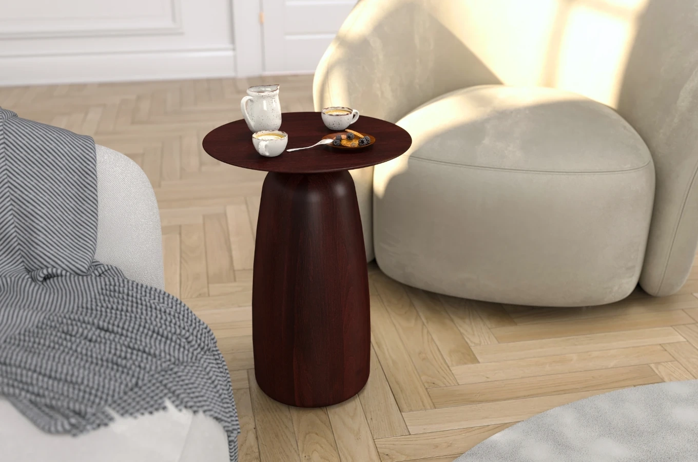 Stolik drewniany Kayani BAOBAB 44 różne kolory, wys. 44 cm