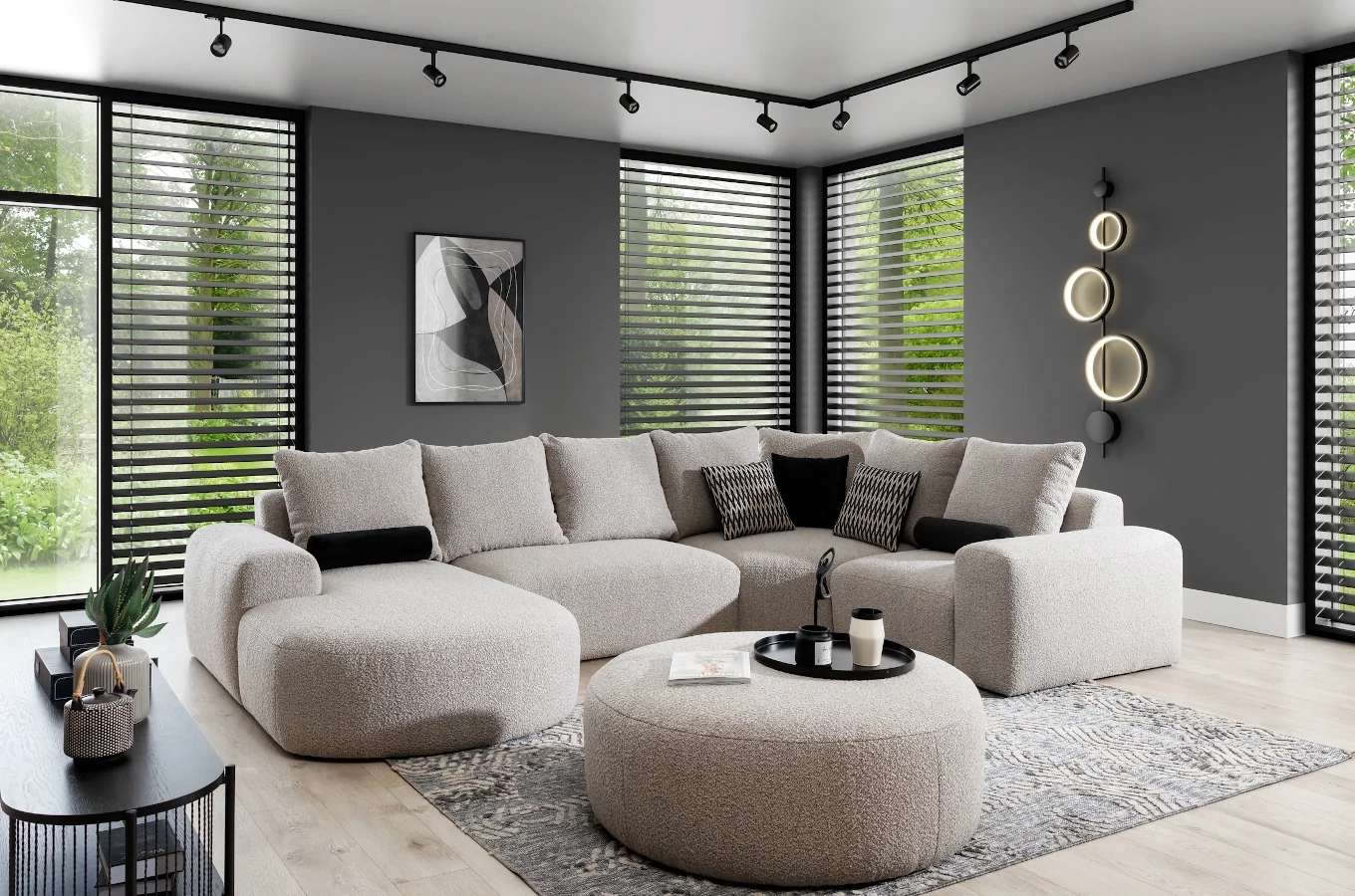 Okrągły puf ANDORA / średnica 108 cm