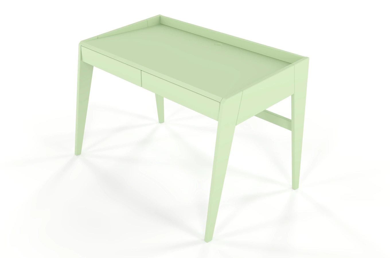 Drewniane biurko / toaletka z szufladami Visby LISA / kolor pudrowa zieleń / 125x70 cm