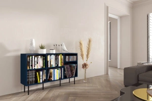 Otwarta komoda / regał w granatowym kolorze Dancan MIRKA / szer. 130 cm