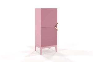 Drewniana komoda Visby DEMI HIGH 2D / kolor pudrowy róż / szer. 50,5 cm