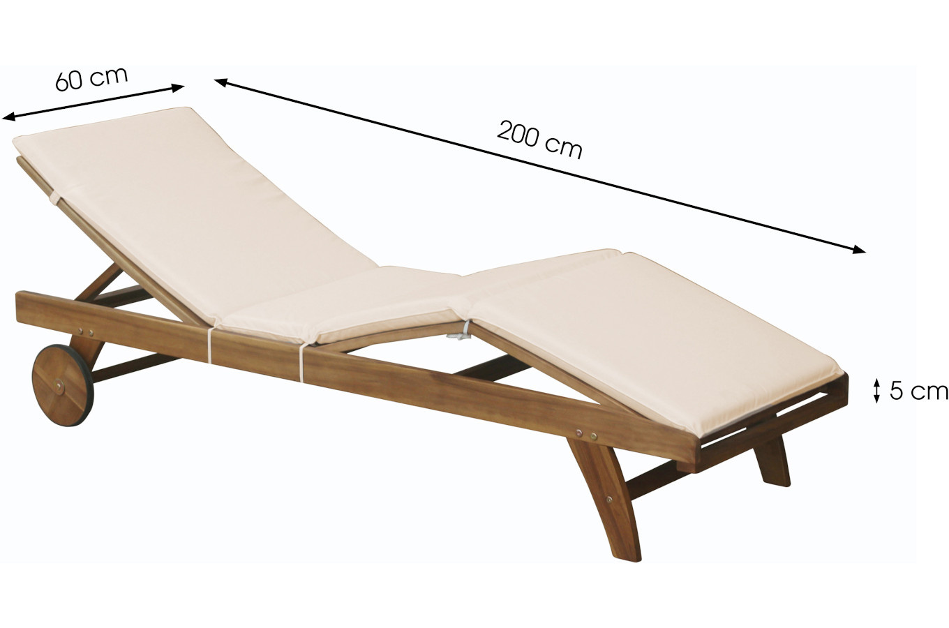Leżak ogrodowy SINTRA z drewna akacjowego