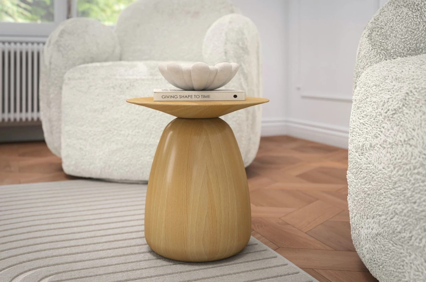 Stolik drewniany Kayani BAOBAB 34 różne kolory, wys. 34 cm / kolor naturalny